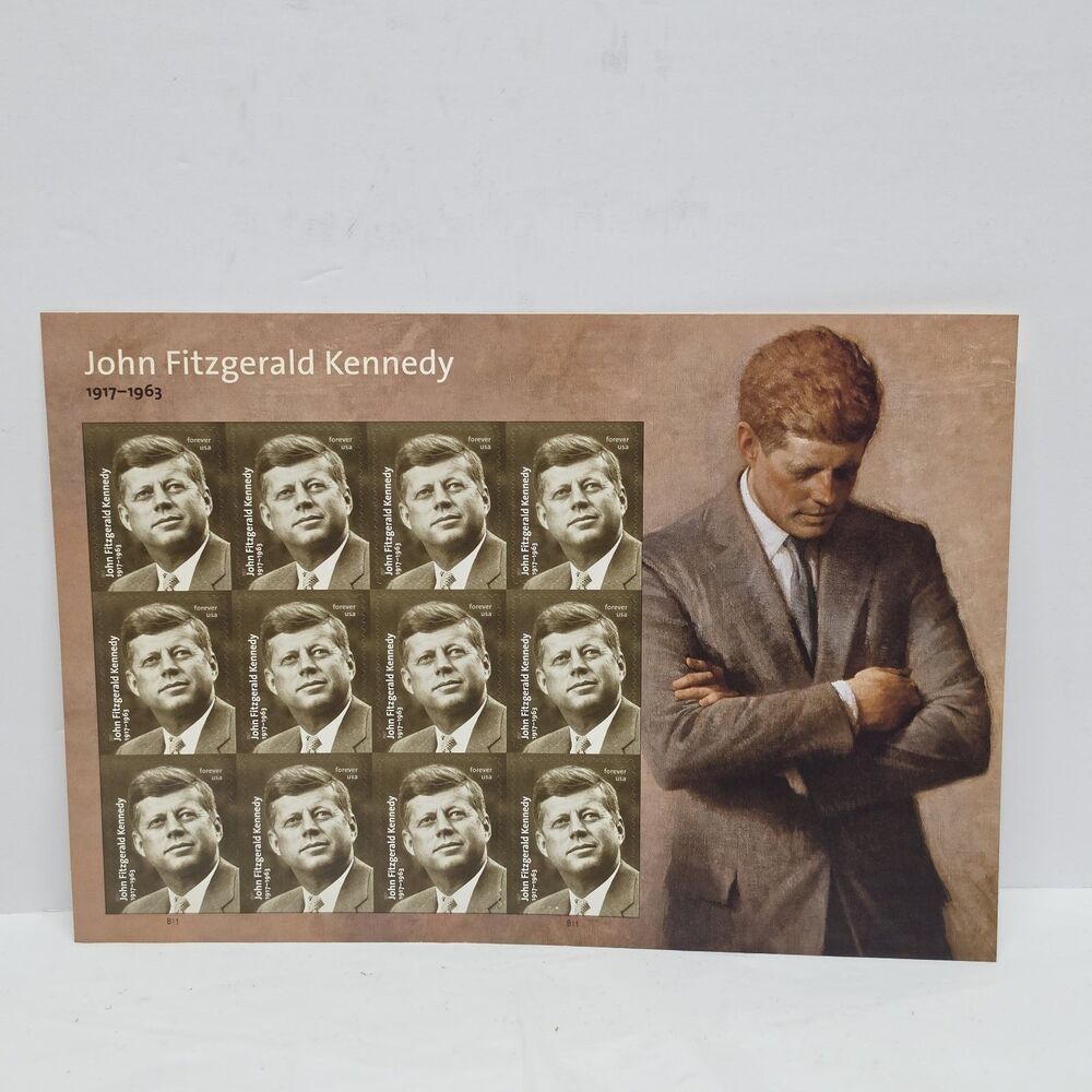 President John F Kennedy 1917-1963 USPS 2016 Forever Sheet of 12 Stamps